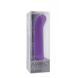 Фиолетовый вибратор PURRFECT SILICONE CLASSIC G-SPOT PURPLE - 17,5 см.